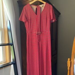 red check jumpsuit